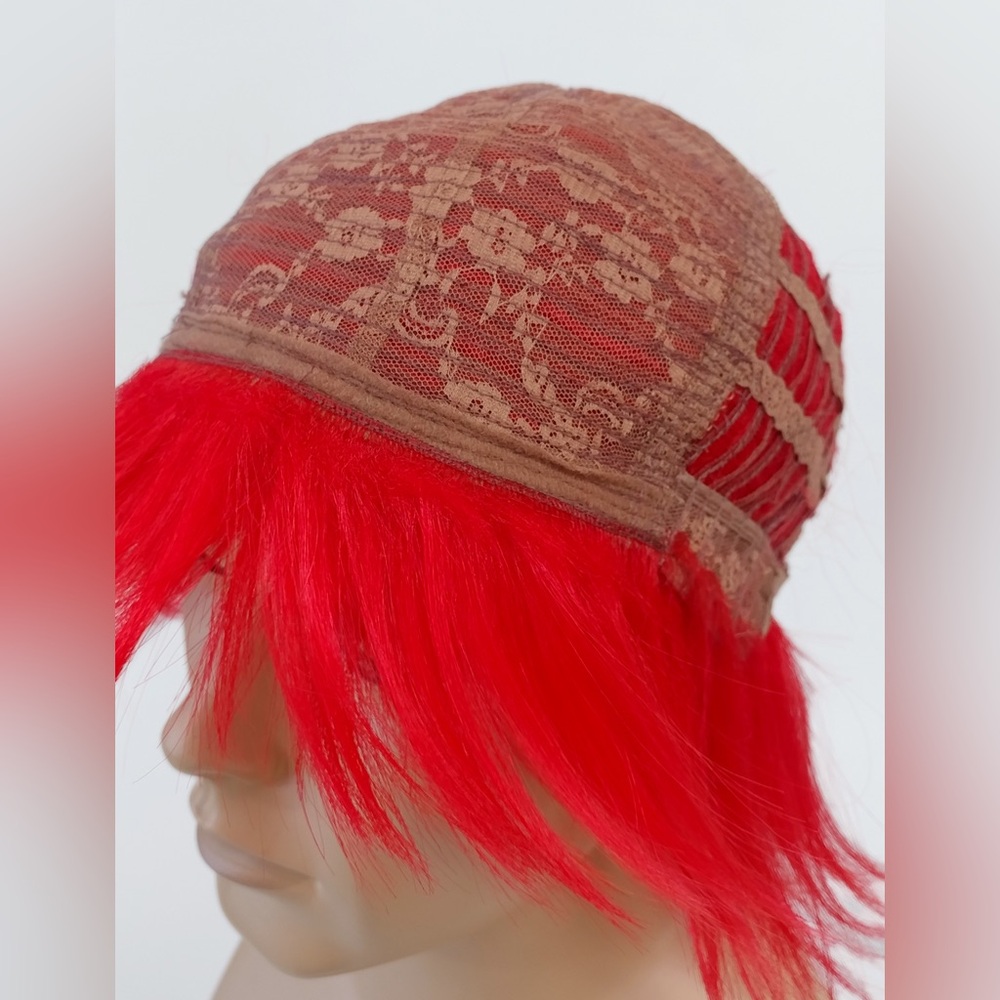 Red Rocker Spiky Costume Mullet Wig - Picture 6 of 7